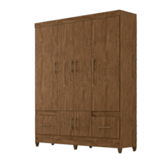 Roupeiro Moval 06 Portas MS912 com pés - Castanho Wood Roupeiro Moval 06 Portas MS912 com pés - Castanho Wood