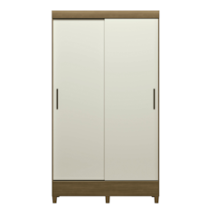 Roupeiro Santos Adirá 2 Portas Correr Fit Com Pés - Jequitibá/Off White Roupeiro Santos Adirá 2 Portas Correr Fit Com Pés - Jequitibá/Off White