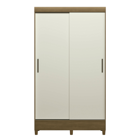 Roupeiro Santos Adirá 2 Portas Correr Fit Com Pés - Jequitibá/Off White