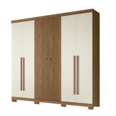 Roupeiro Santos Andirá 6 Portas Buriti Com Pés - Jatobá/Areia Roupeiro Santos Andirá 6 Portas Buriti Com Pés - Jatobá/Areia