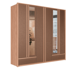 Roupeiro Santos Andirá Torino 6 Portas Com Pés e Espelho 163112E - Courino Terracota Roupeiro Santos Andirá Torino 6 Portas Com Pés e Espelho 163112E - Courino Terracota