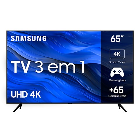 Samsung Smart TV 65 polegadas UHD 4K 65CU7700 2023, Processador Crystal 4K, Controle Único