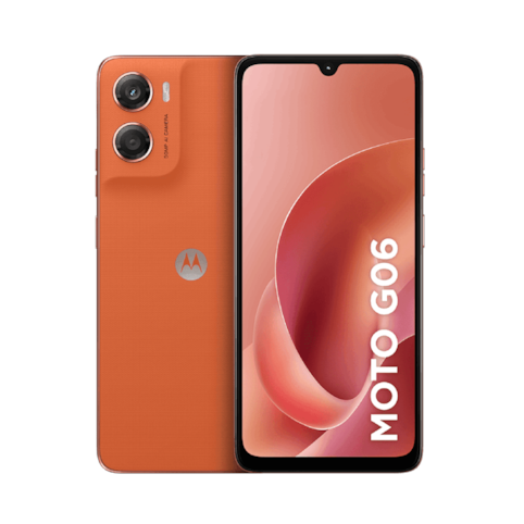 Smartphone Motorola Moto G06 128GB 4GB - Laranja - Tela 6,7” Câm. 50MP + Selfie 8MP 