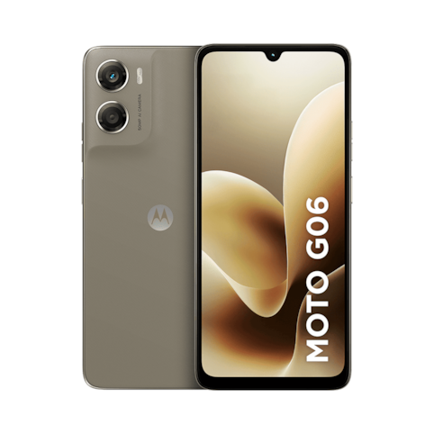 Smartphone Motorola Moto G06 256GB 4GB - Bege - Tela 6,9” Câm. 50MP + Selfie 8MP 