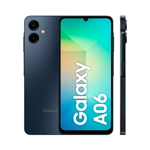 Smartphone Samsung Galaxy A06 128GB Azul Escuro - Tela 6,7" Câm. Dupla + Selfie 8MP