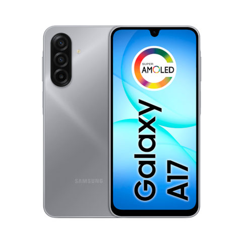 Smartphone Samsung Galaxy A17 128GB Cinza - Tela 6,7" Câm. Tripla + Selfie 13MP 