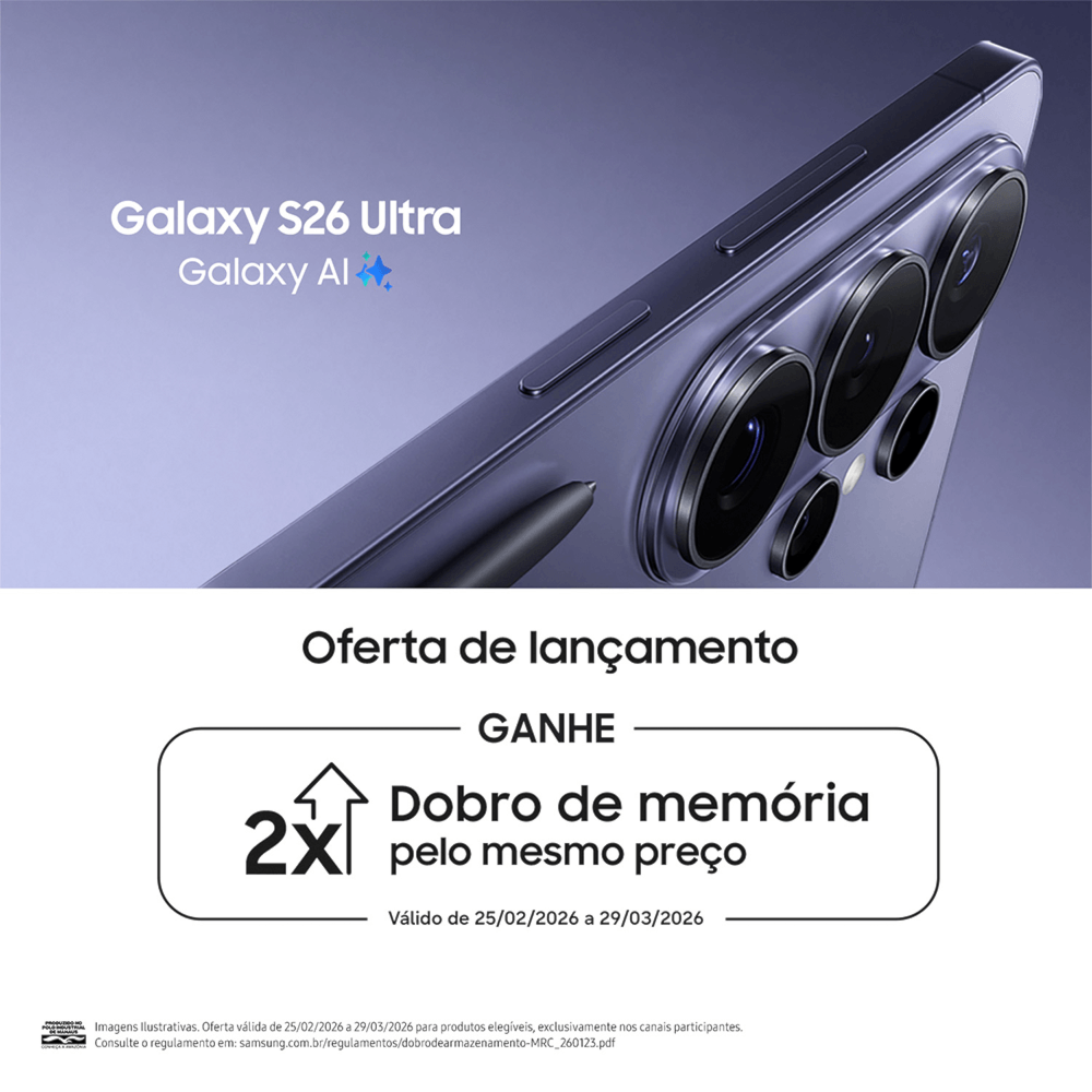 Smartphone Samsung Galaxy S26 Ultra 512GB Preto 5G - 12GB RAM Tela