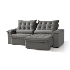 Sofá Art Brasil Calvin 2,5M Reclinável - Cinza 3114 Sofá Art Brasil Calvin 2,5M Reclinável - Cinza 3114