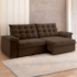 Sofá besthouse Palermo 2,30 Metros Retrátil/Reclinável - Slim Marrom