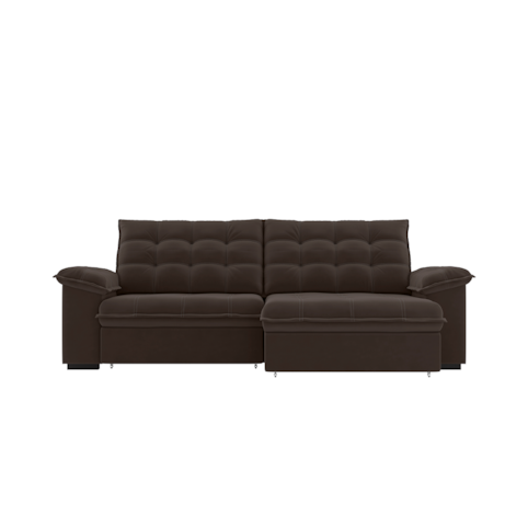 Sofá besthouse Palermo 2,50 Metros Retrátil/Reclinável - Soft Marrom 