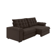 Sofá besthouse Palermo 2,50 Metros Retrátil/Reclinável - Soft Marrom 