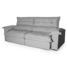 Sofá Hellen Aconchego 270 cm Retráril/Reclinável - Boucle Versalhes Grafite Sofá Hellen Aconchego 270 cm Retráril/Reclinável - Boucle Versalhes Grafite