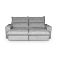 Sofá Hellen Atrative 230 cm Retrátil/Reclinável - Boucle Cinza