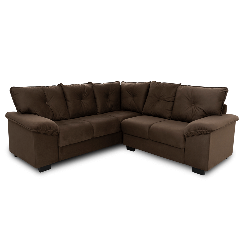 Sofá Hellen Santiago 3x2 Lugares Canto Platinum Marrom Café Martinello