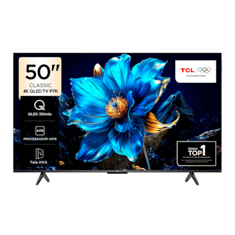 TCL Smart TV 50" 50P7K QLED Ultra HD 4K - Google TV com Wi-Fi e Bluetooth