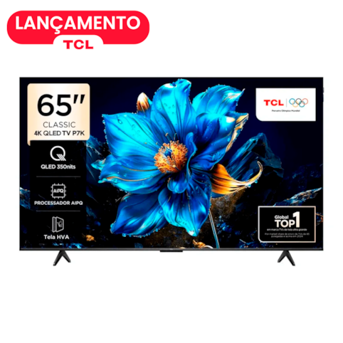 TCL Smart TV 65" 65P7K QLED Ultra HD 4K - Google TV com Wi-Fi e Bluetooth