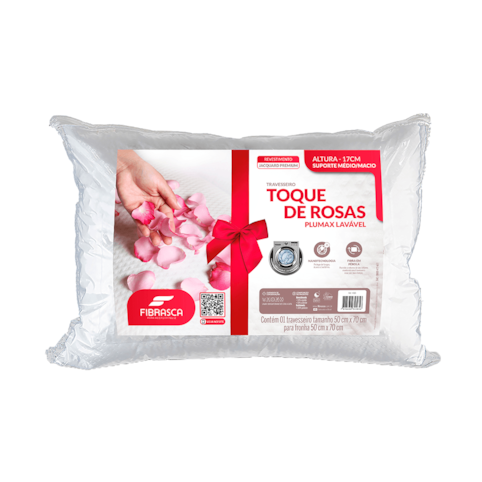 Travesseiro Fibrasca Toque de Rosas Plumax - 4585
