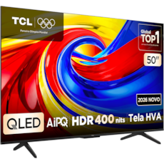 TV TCL 50" 50P7L QLED Smart Ultra HD 4K - Google TV com Wi-Fi e Bluetooth