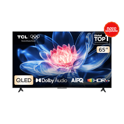 TV TCL 65" 65T6C QLED Smart Ultra HD 4K - Google TV com Wi-Fi e Bluetooth