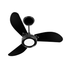 Ventilador De Teto Delta Led Inverter com Controle - 3 Pás Preto - Bivolt